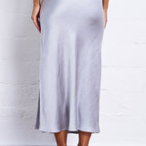 Textured Satin Bias Skirt in Mist