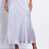 Textured Satin Bias Skirt in Mist