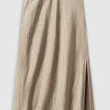 Textured Satin Bias Skirt in Sand