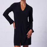 Luxe Stretch Long Sleeve Dress in Black