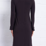 Luxe Stretch Long Sleeve Dress in Espresso