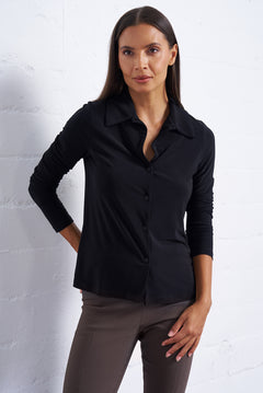 Luxe Stretch Shirt in Black