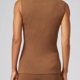 Modern Rib Knitted Shell in Camel