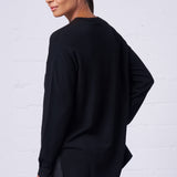 Relaxed V-Neck Sweater in Black