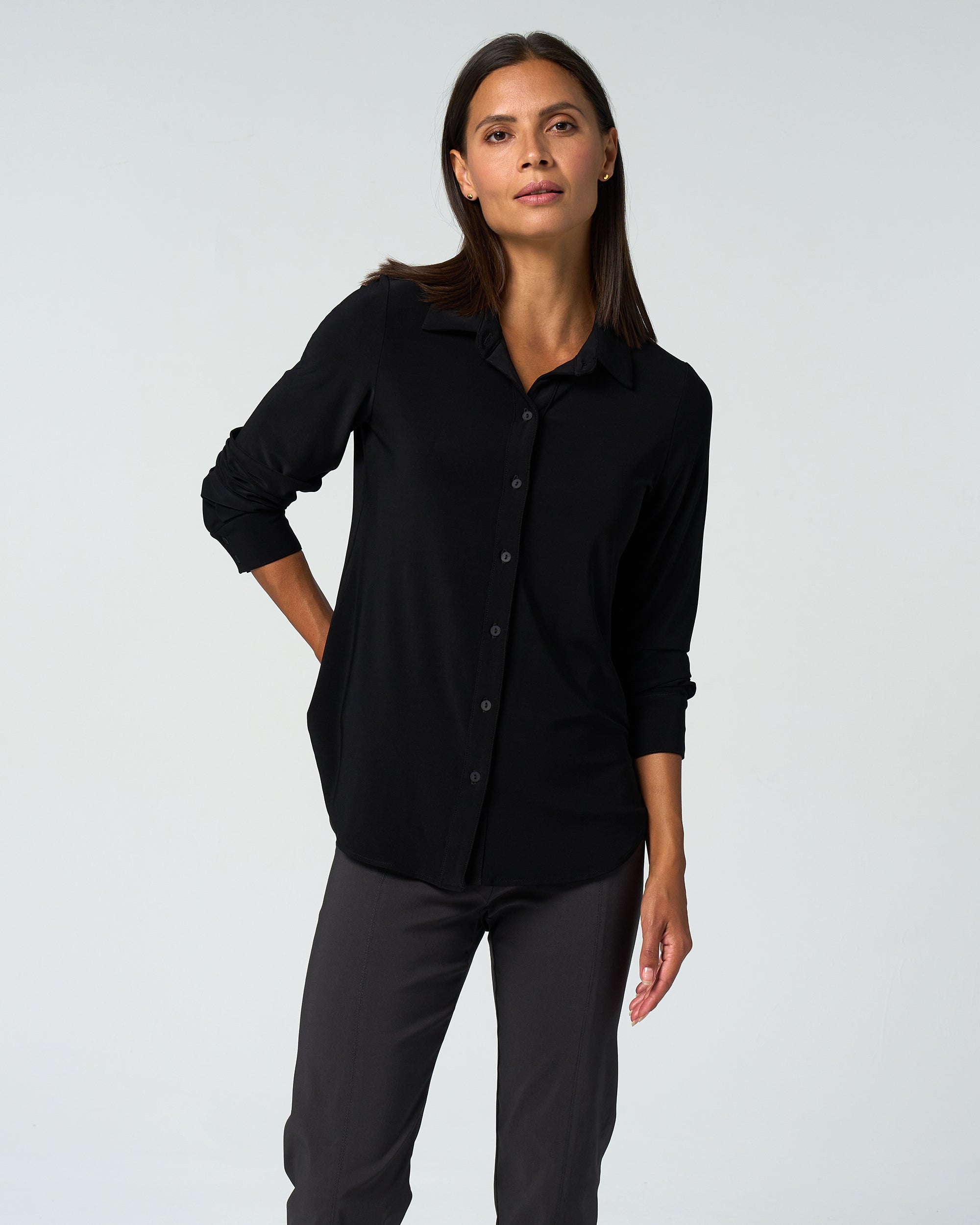 Katherine Stretch Button-Up Shirt Women's Workwear, Travel-Friendly, Wrinkle-Resistant