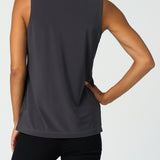 Luxe Stretch Sleeveless V-Neck in Graphite