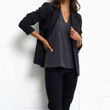 Luxe Stretch Sleeveless V-Neck in Graphite