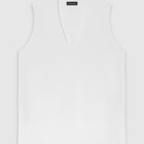 Luxe Stretch Sleeveless V-Neck in Ivory