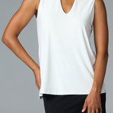 Luxe Stretch Sleeveless V-Neck in Ivory