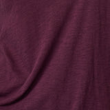 Slub Jersey V-Neck Elbow Sleeve Tee in Aubergine