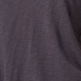 Slub Jersey V-Neck Elbow Sleeve Tee in Carbon