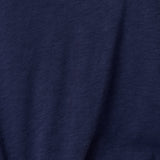 Slub Jersey V-Neck Elbow Sleeve Tee in Navy
