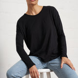 Slub Jersey Relaxed Tee in Black