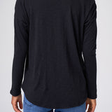 Slub Jersey Relaxed Tee in Black