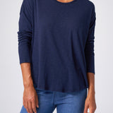 Slub Jersey Relaxed Tee in Navy