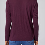 Slub Jersey Long Sleeve Tee in Aubergine