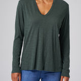 Slub Jersey Long Sleeve Tee in Evergreen