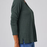 Slub Jersey Long Sleeve Tee in Evergreen