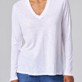 Slub Jersey Long Sleeve Tee in White