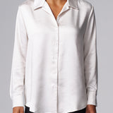 Textured Satin Shirt in Ivory