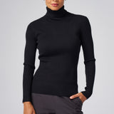 Perfect Ribbed Turtleneck in Black