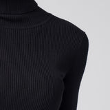 Perfect Ribbed Turtleneck in Black