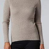 Perfect Ribbed Turtleneck in Taupe