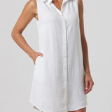Sleeveless Shirt Dress in Ivory