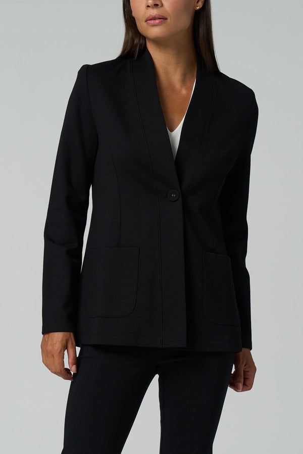 Women's black deals ponte blazer