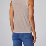 Slub Jersey V-Neck Tank in Sand