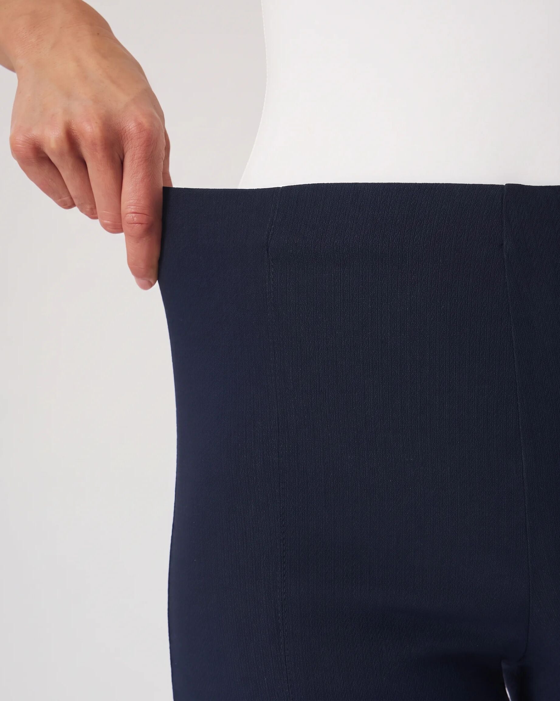 Bootcut Magic Pant in Midnight Navy on model
