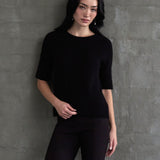 Marilyn Cashmere Elbow Sleeve in black with the Original Magic Pant