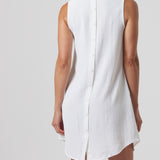 Sleeveless Shirt Dress in Ivory