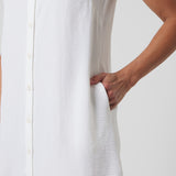 Sleeveless Shirt Dress in Ivory