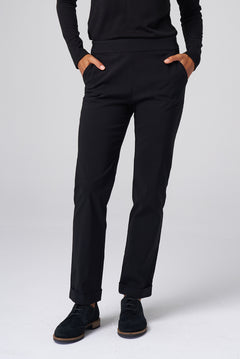 All-Season Cuffed Trouser in Black