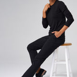 All-Season Cuffed Trouser in Black