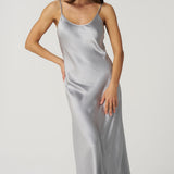 Textured Sateen Slip Dress