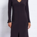 Luxe Stretch Long Sleeve Dress in Espresso