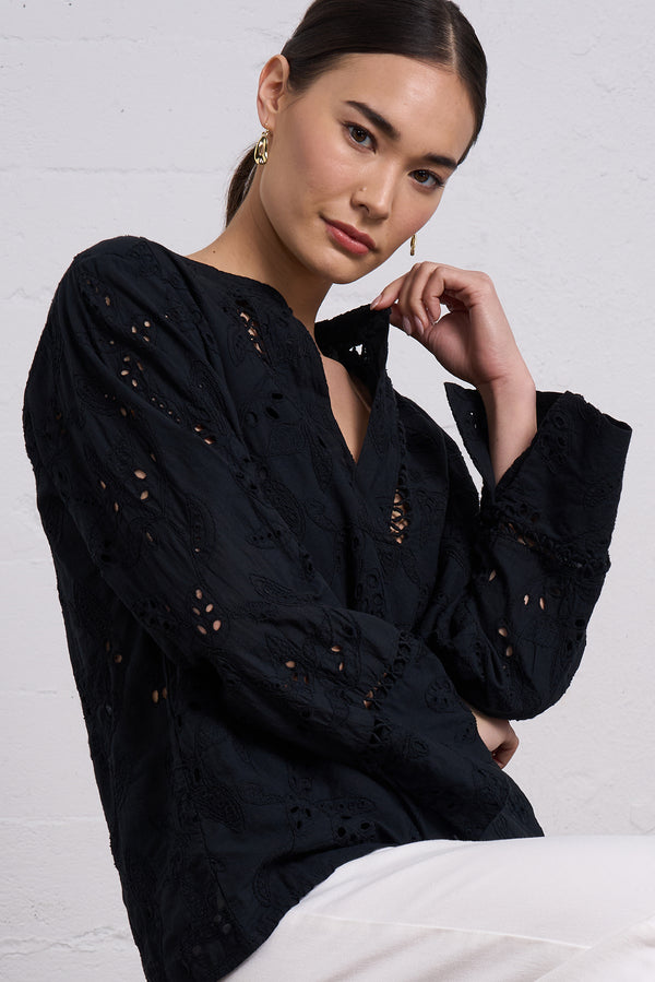 Embroidered Pullover Blouse