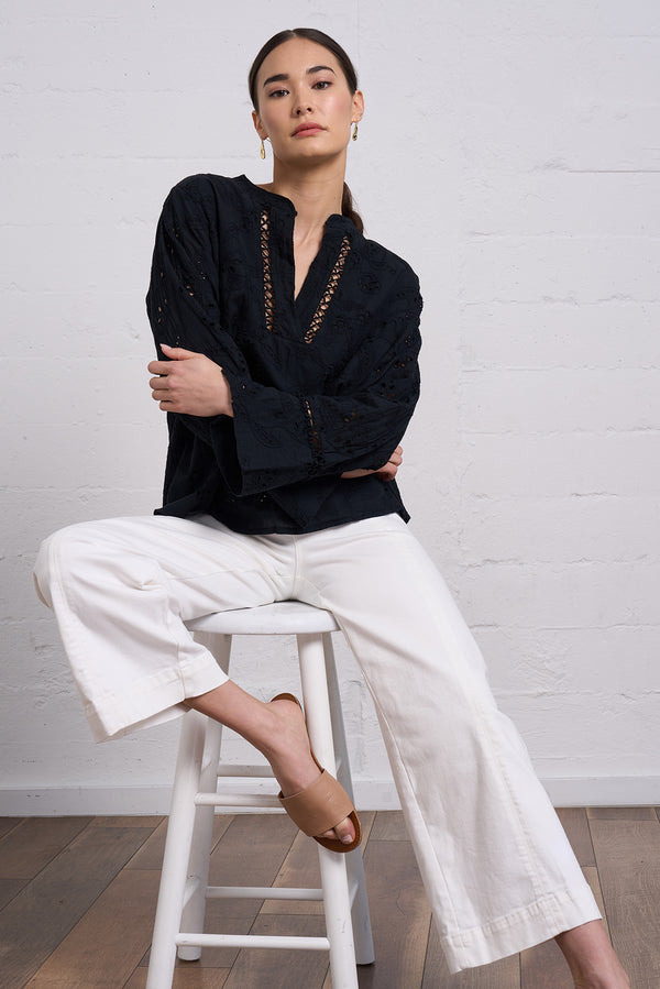 Embroidered Pullover Blouse