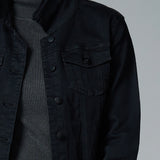 Classic Stretch Denim Jacket in Black