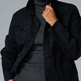 Classic Stretch Denim Jacket in Black