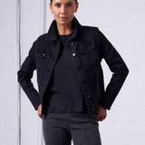 Classic Stretch Denim Jacket in Black