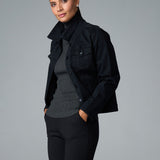 Classic Stretch Denim Jacket in Black