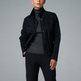 Classic Stretch Denim Jacket in Black