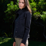 Classic Stretch Denim Jacket in Black