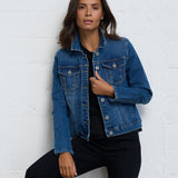 Classic Stretch Denim Jacket in Classic Wash