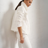 Classic Stretch Denim Jacket in Ivory