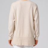 Relaxed V-Neck Sweater in Beige