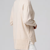 Relaxed V-Neck Sweater in Beige